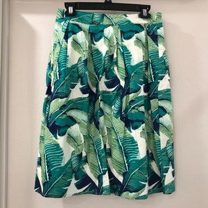 Palm Leaf Midi Skirt